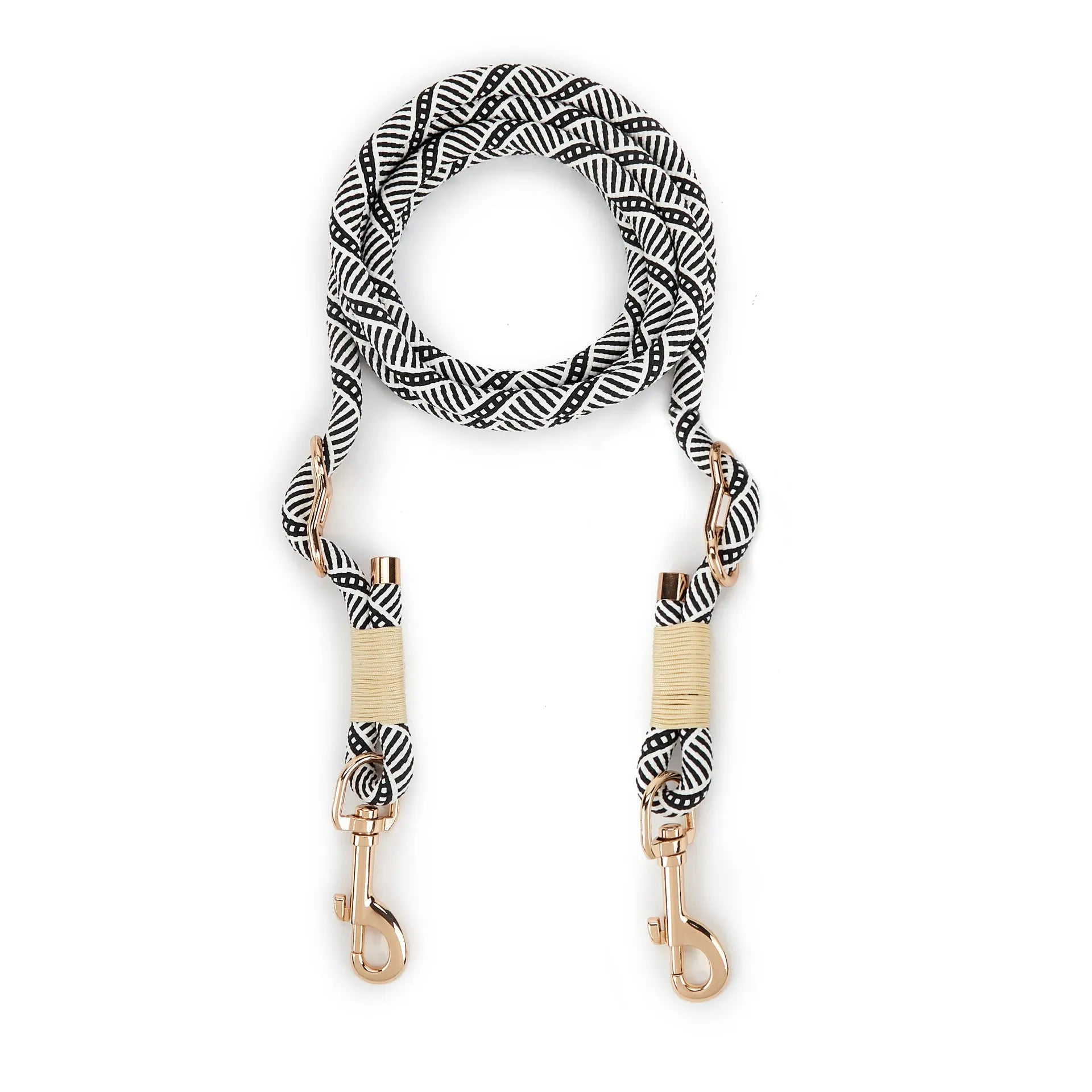 Nylon hand holding dog rope in Shadow White, 240cm long for small and medium breeds