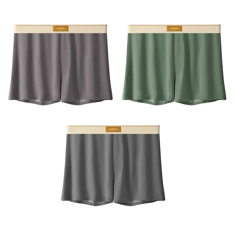Men's breathable ice silk loose fit boxer briefs underwear in multiple colour options