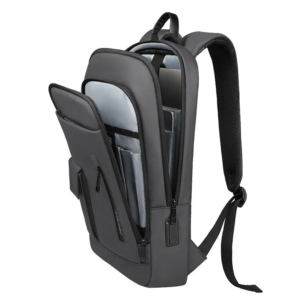 Lightweight Oxford cloth men's backpack in a solid colour with visible sewing lines.