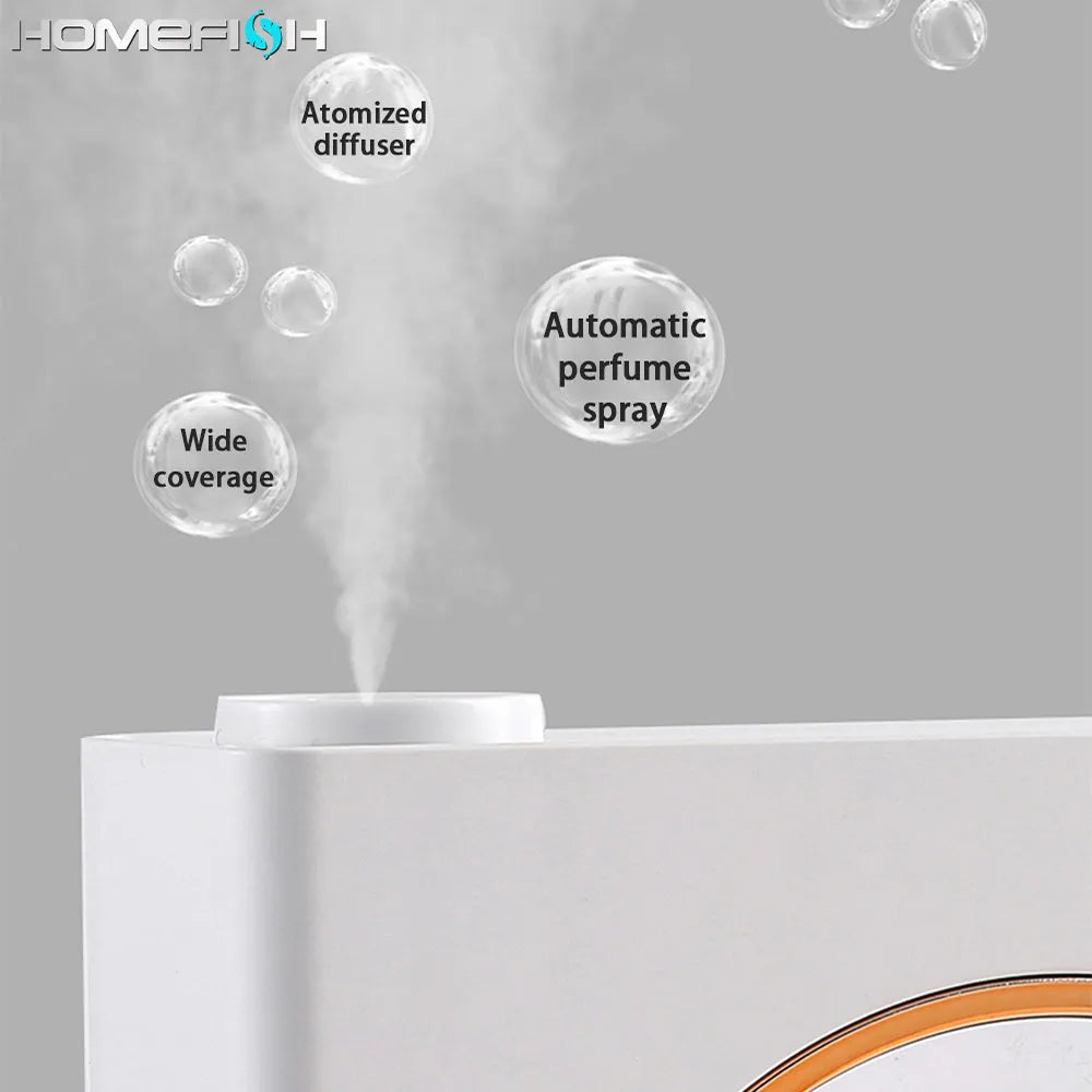 Small white automatic aromatherapy machine with wall-mounted design and USB charging port