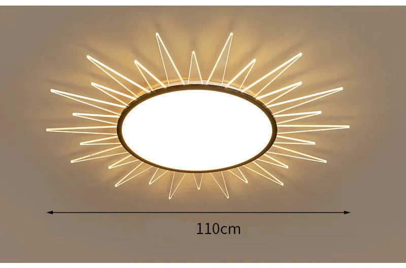 Modern round aluminium LED ceiling lamp with dimming controls in multiple size options