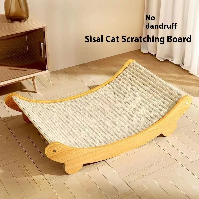 A pastoral-style sisal cat scratch board, showing the textured sisal blanket surface, available in large and small sizes.