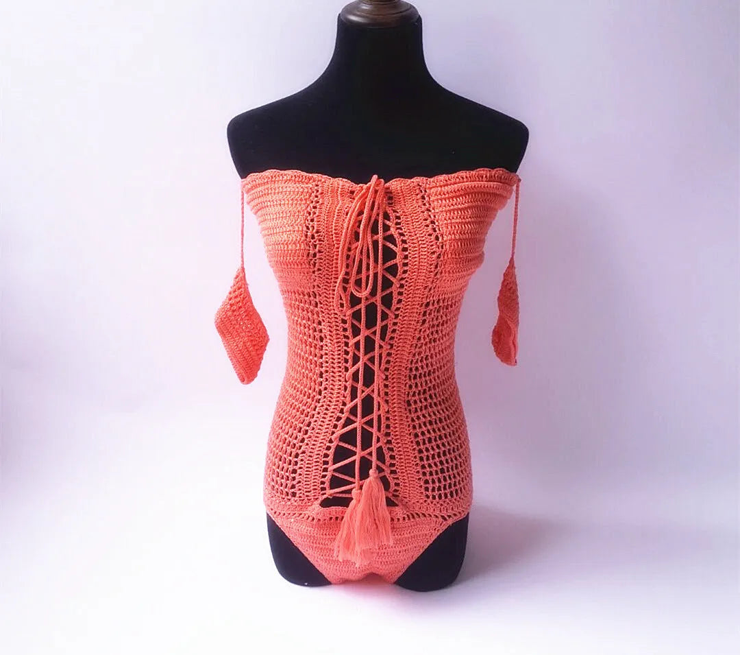 Off-shoulder one-piece swimsuit in European fit sizing with polyester construction