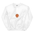 White hooded fleece sweatshirt with side pockets and printed design in loose fit