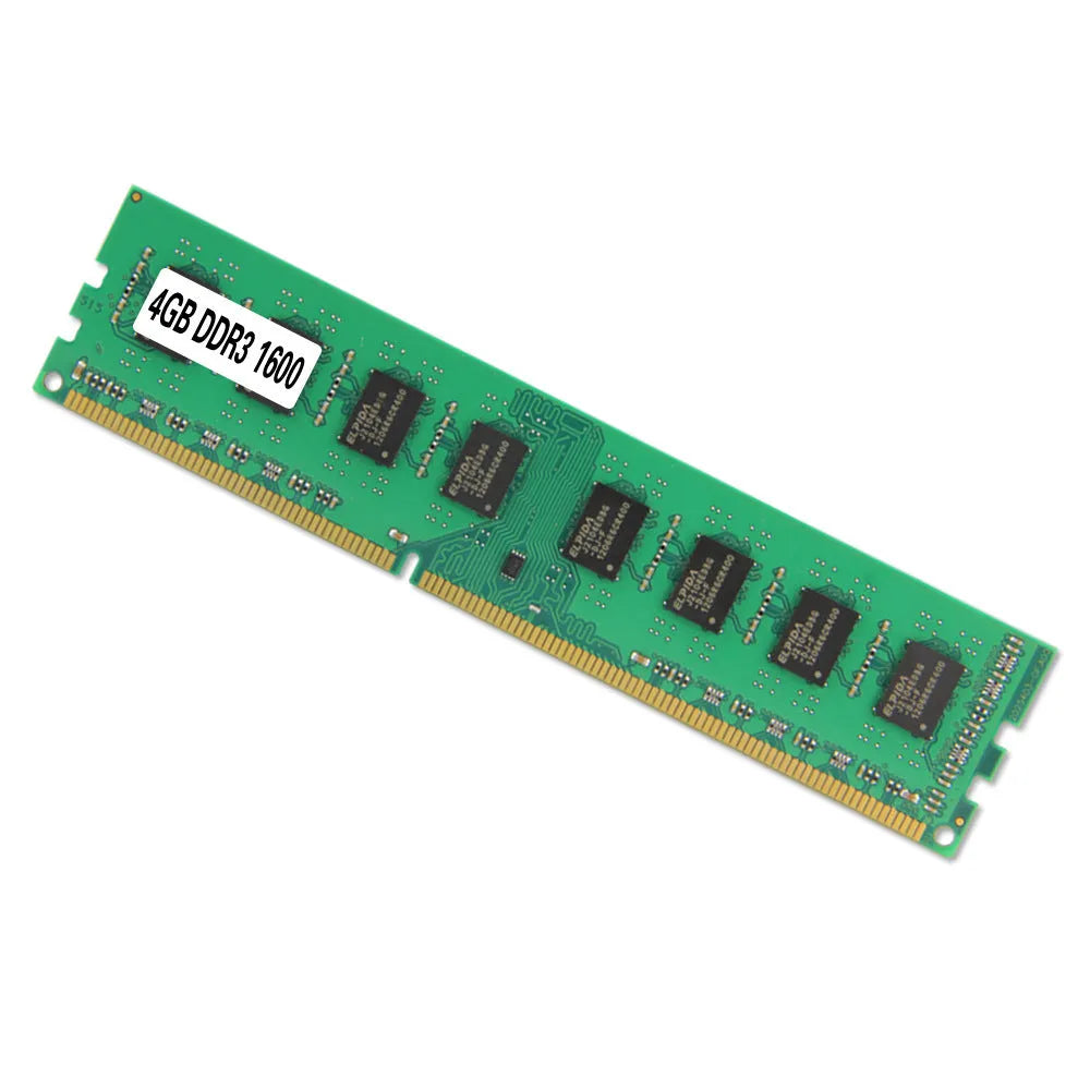 Single 4GB DDR3 1600MHz desktop memory module with 240 gold pins.