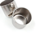 Stainless steel outdoor bird feeder in natural metal colour, shown in large size.