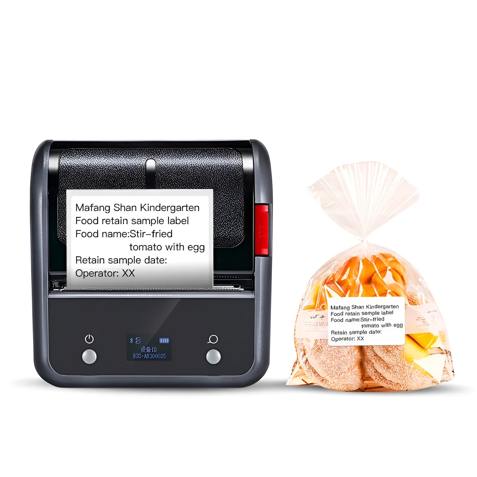 B3S grey commercial smart label printer with Bluetooth thermal printing and label paper