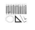 Vertical key machine accessories 17 piece full set with drill guide pin and sink milling cutter