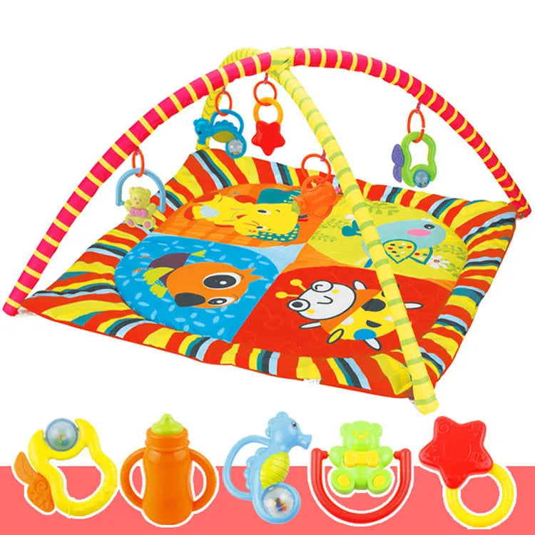Velvet baby gymnastic rack game blanket with animal pattern crawling carpet for teenagers