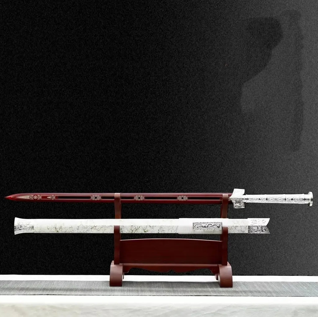 Xuanhong one-piece 65 manganese steel unsharpened collectible katana with solid wood leather scabbard 103cm