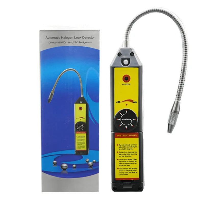 WJL-6000 electronic halogen refrigerant leak detector with extended 20cm probe for automotive and HVAC systems