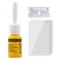 Yellow three-piece car glass repair agent tool set for windshield crack repair