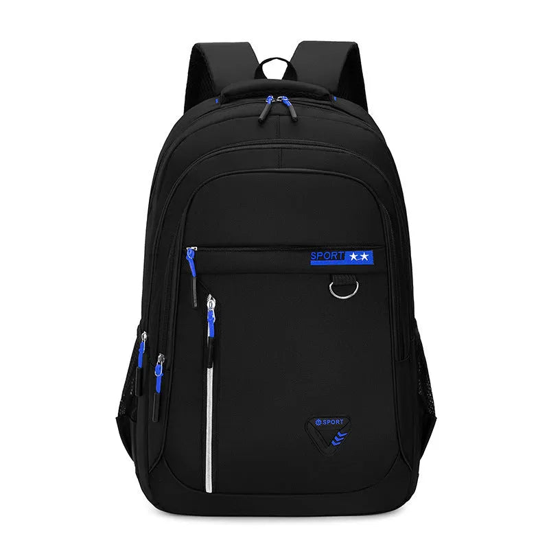 Men's Oxford cloth schoolbag with air cushion straps in black, blue, green or red colours