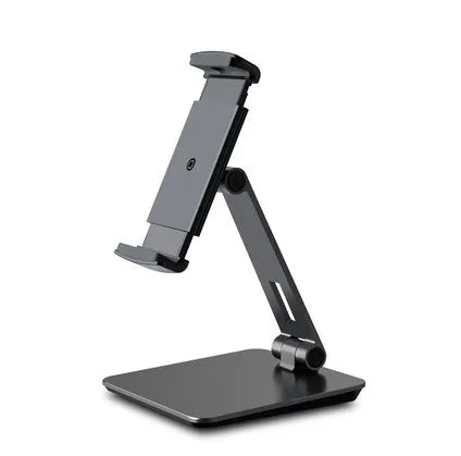 Folding aluminium and ABS phone tablet stand with 360° rotation in silver colour