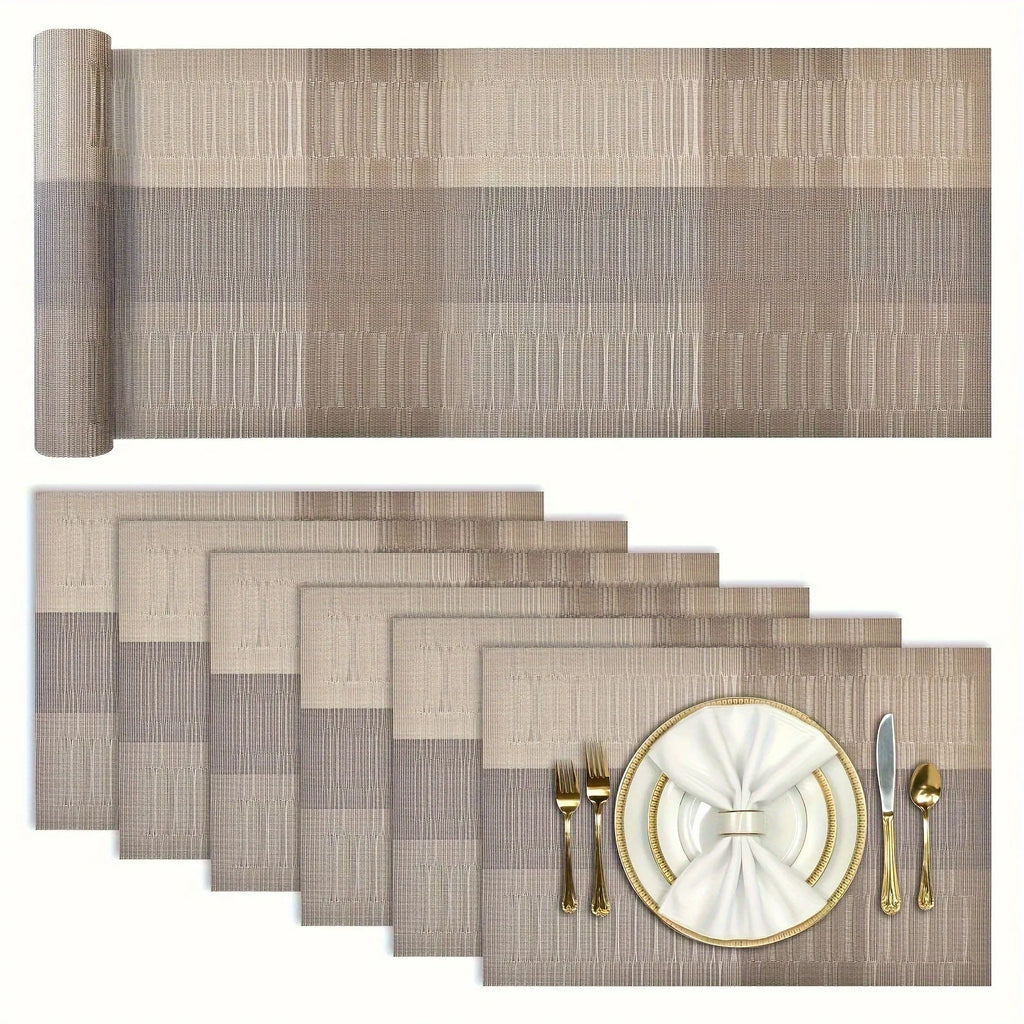 PVC non-slip kitchen sink mat in gradient bamboo colour showing dish drying surface