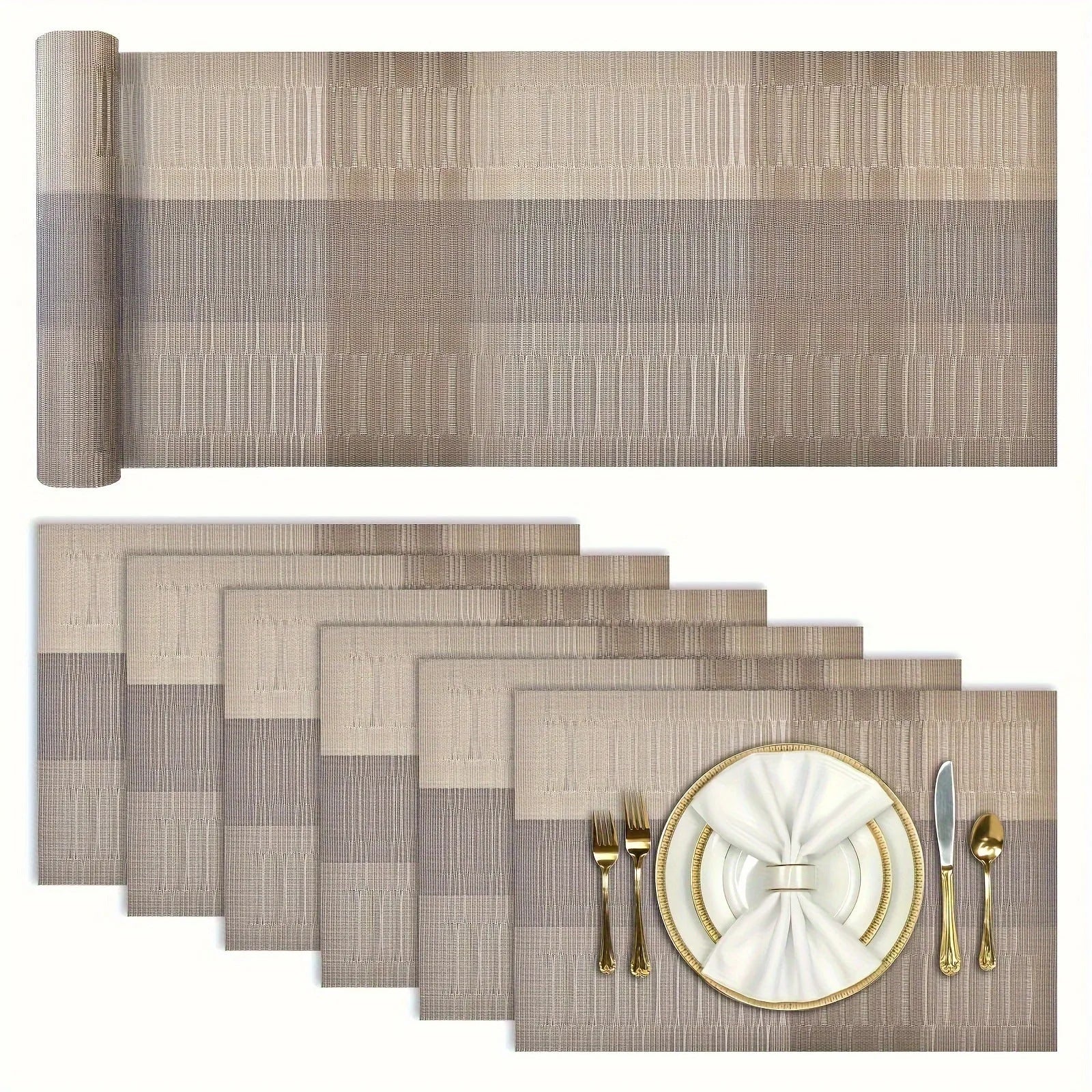 PVC non-slip kitchen sink mat in gradient bamboo colour showing dish drying surface