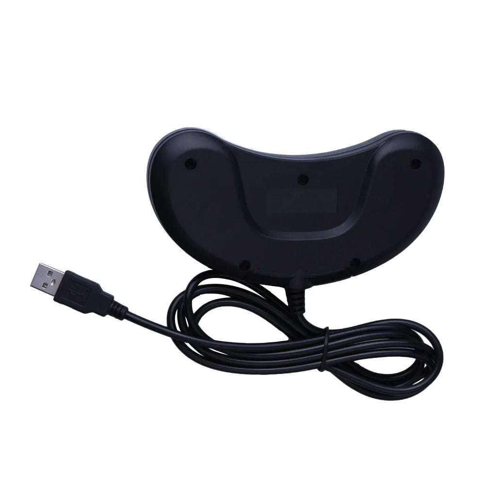 Black Sega-style USB game controller for PC with a 1.8 metre cable.