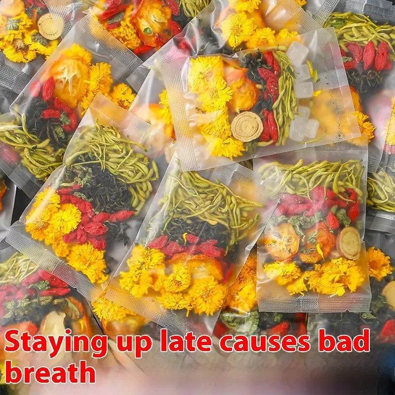150g box of honeysuckle chrysanthemum tea with triangular tea bags for herbal wellness