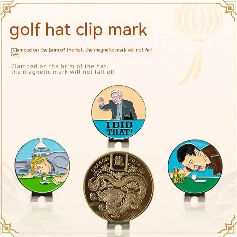 Zinc alloy golf hat clip with engraved personalised design options
