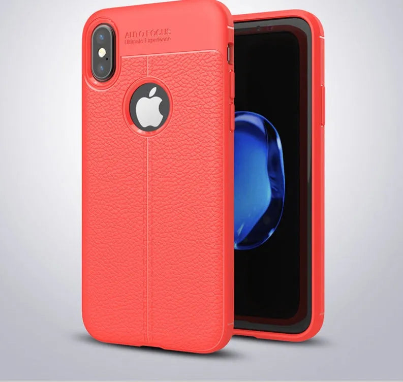 WeFor black PU leather and silicone protective case for an OnePlus 6 smartphone.