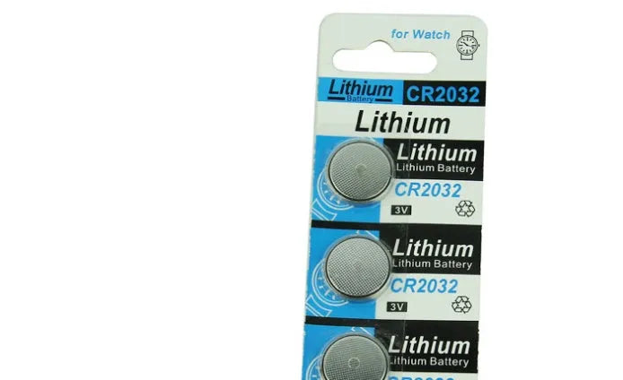 CR2032 lithium button batteries for weight scales and electronics in card packaging