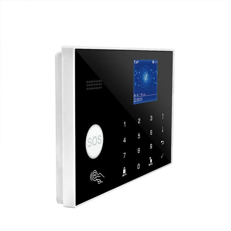 WiFi GSM touch button household burglar alarm system with display and control interface