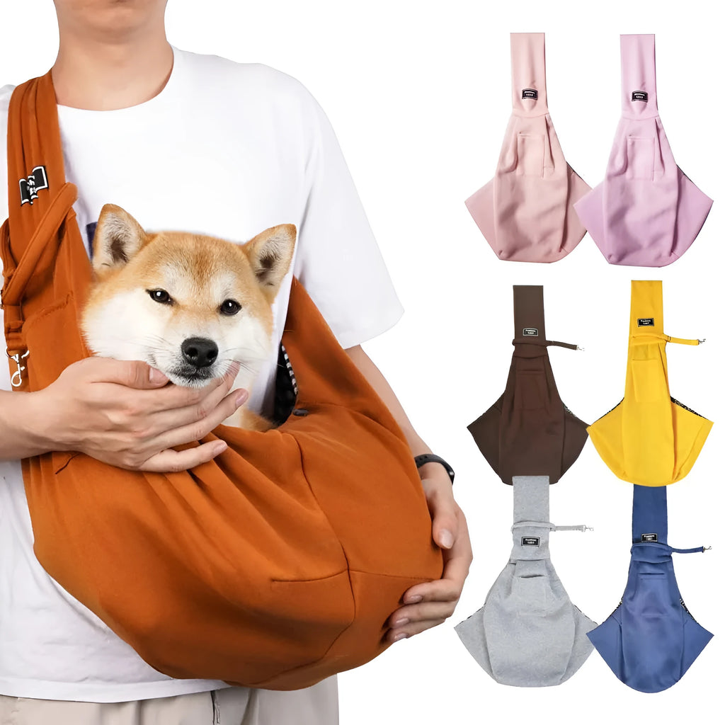 Folding cat messenger backpack in multiple colours showing breathable design and adjustable shoulder strap