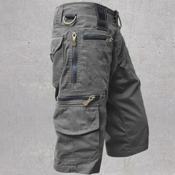 3D digital print loose trendy men's shorts in polyester cotton blend, casual summer shorts, front view