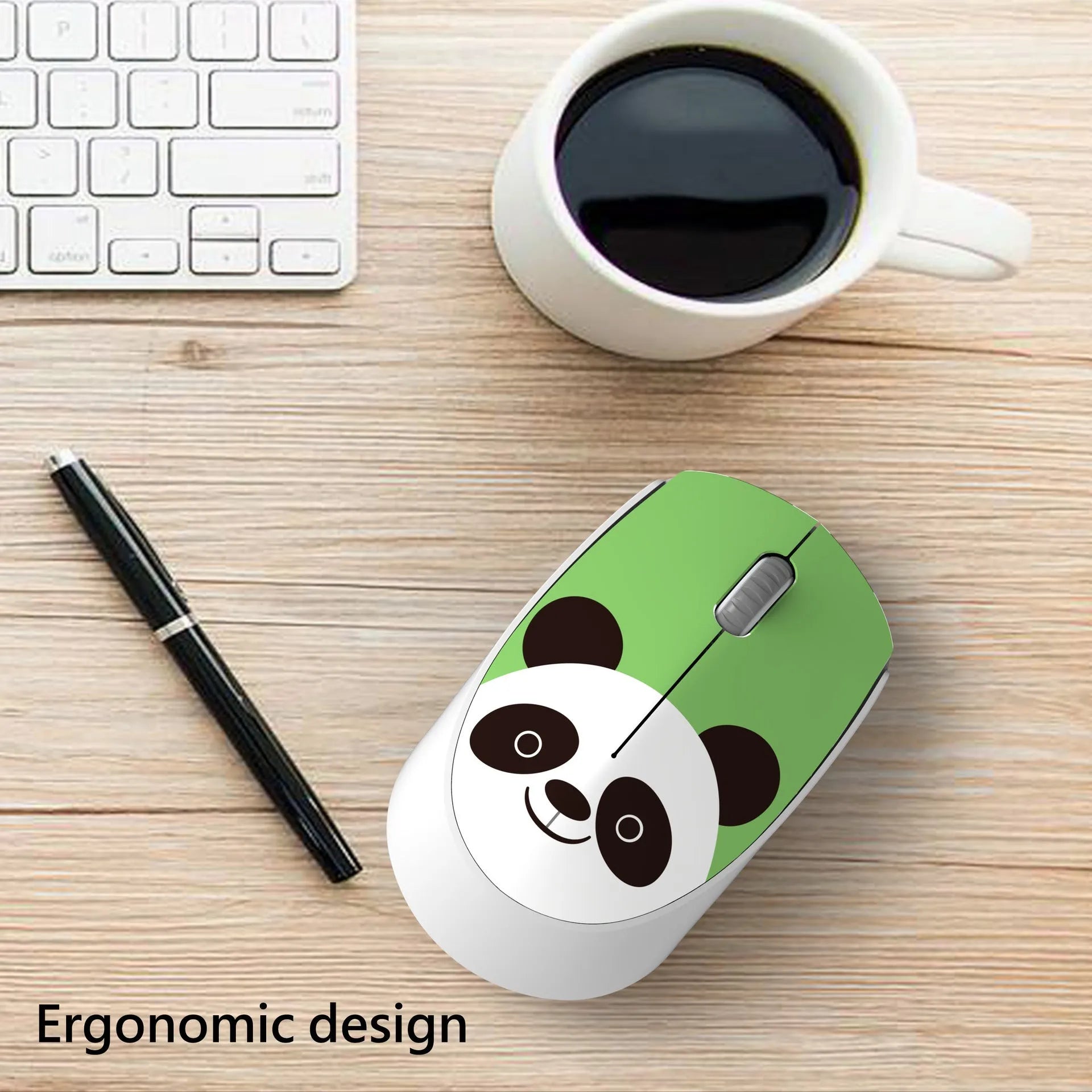 Compact wireless computer mouse with cartoon animal design in multiple colour options for laptop use