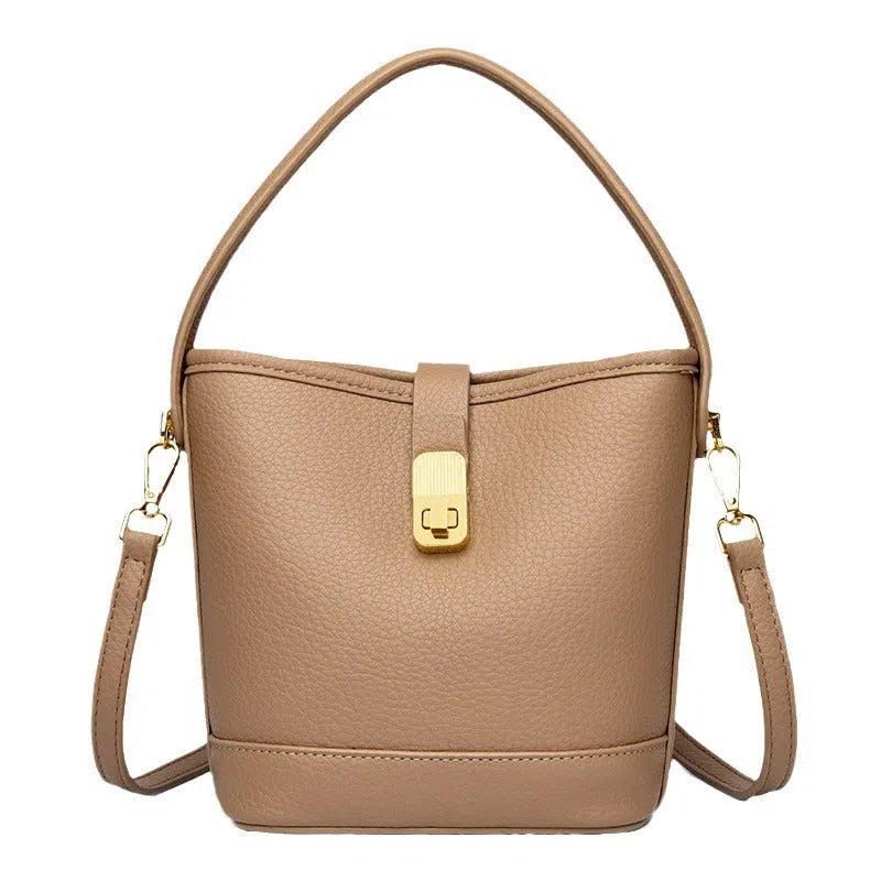 Multi-layer single shoulder bag in soft PU leather with nylon lining and 3D outer pocket