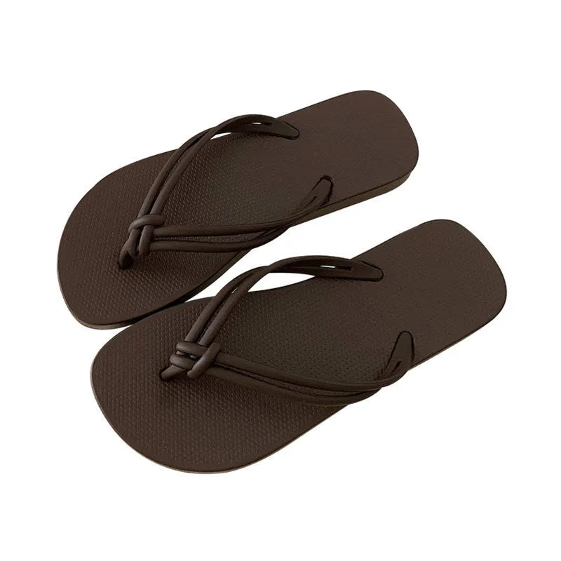 Men's PVC flip flops with toe covering design in multiple colour options showing injection moulded sole
