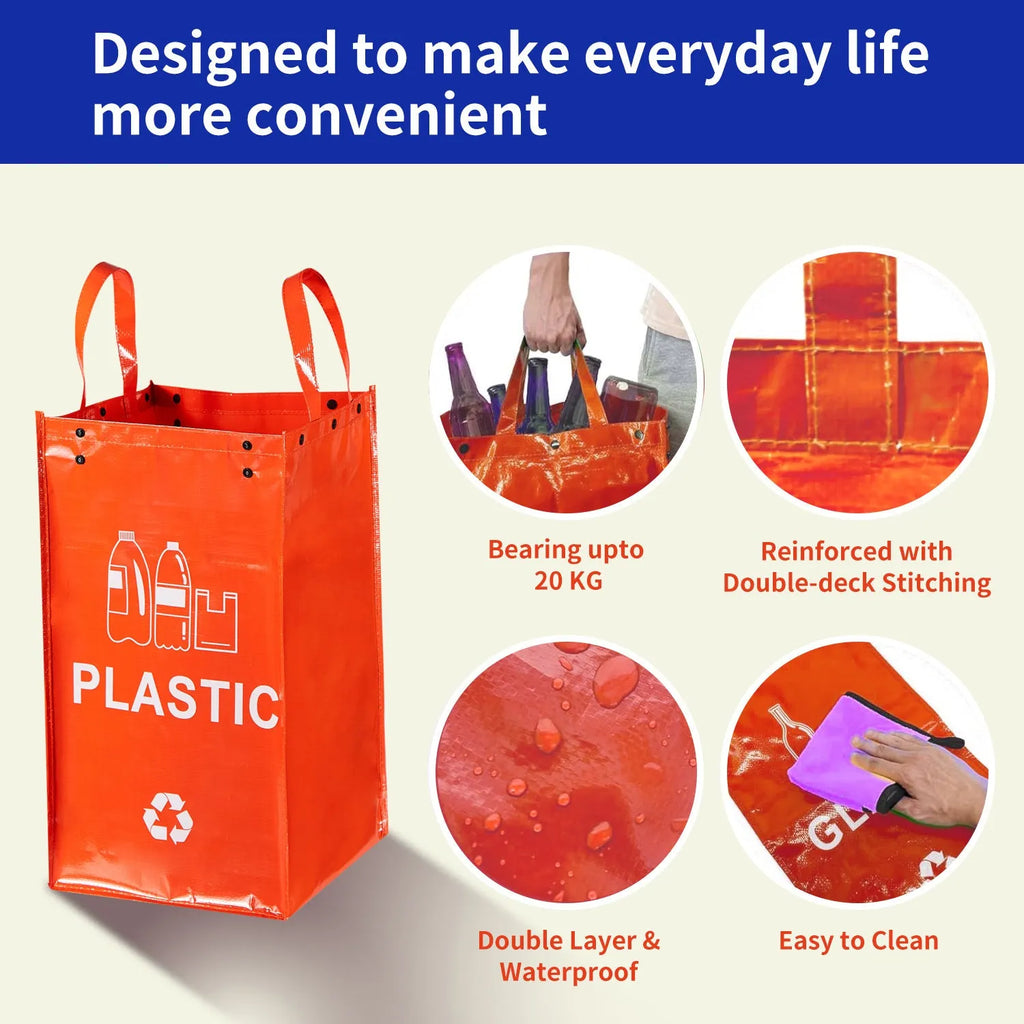 Blue 40-litre PP plastic waste classification bin with clean bag style, dimensions 30cm by 50cm by 30cm
