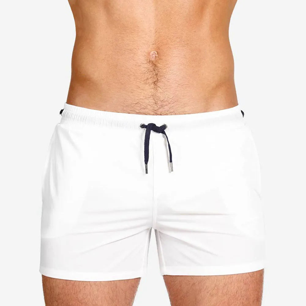 Men's mesh lining sports shorts in polyester fabric shown in multiple colour options