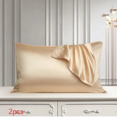 Single mulberry silk pillowcase in palace luxury style, size 48cm by 74cm.