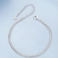 Silver S925 sterling silver snake bone bracelet with asterism love design and adjustable chain 160+50mm
