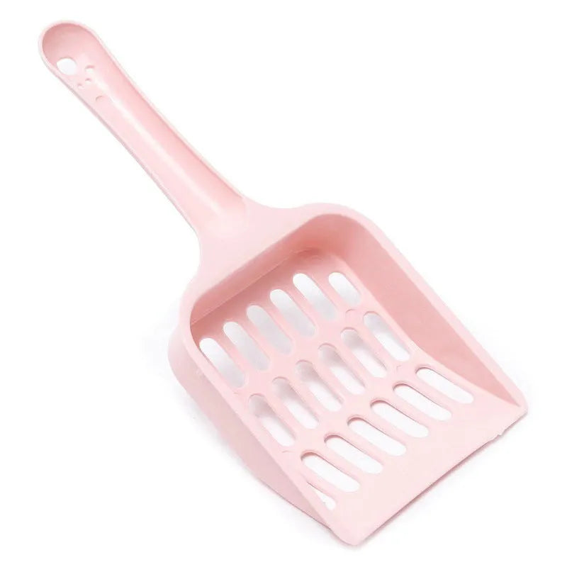 Plastic cat litter scoop in blue, green or pink colours, measuring 20cm long