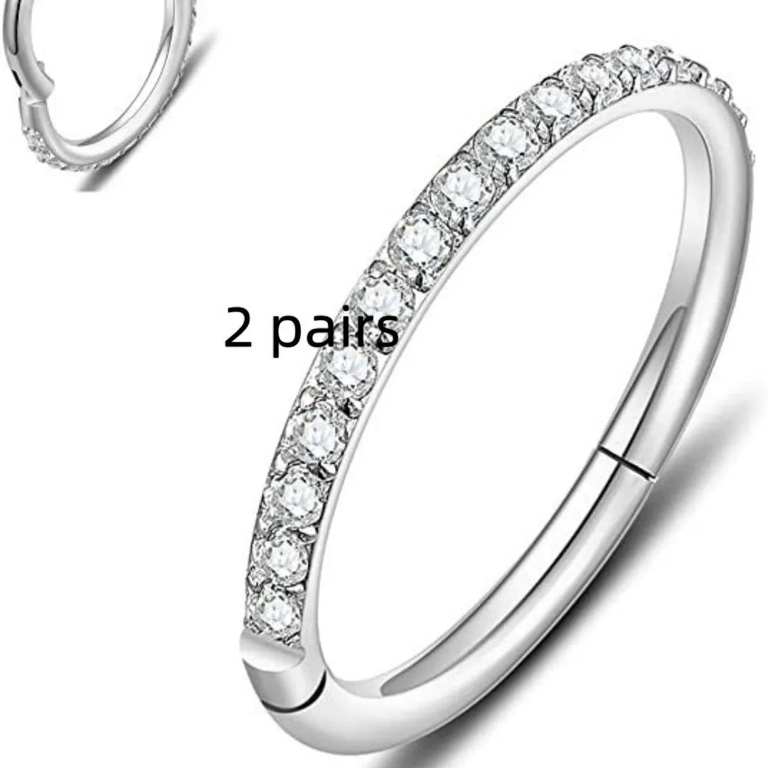 Stainless steel seamless nose ring showing round shape with electroplated colour finish options