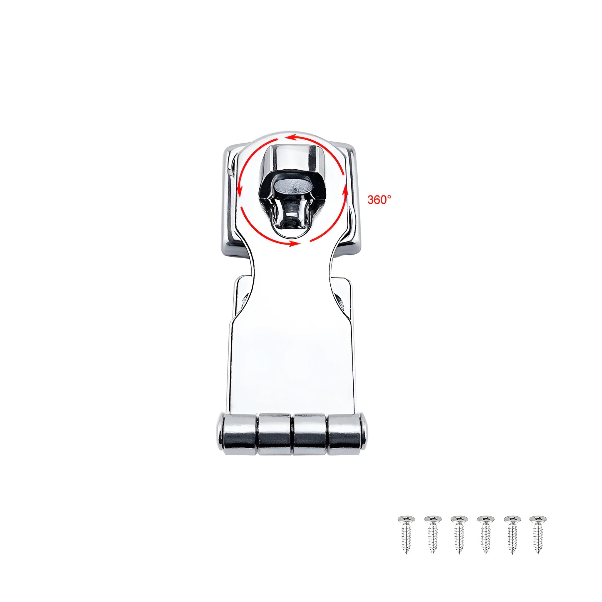 Silver 304 stainless steel hasp latch lock with mirror finish for doors and cabinets