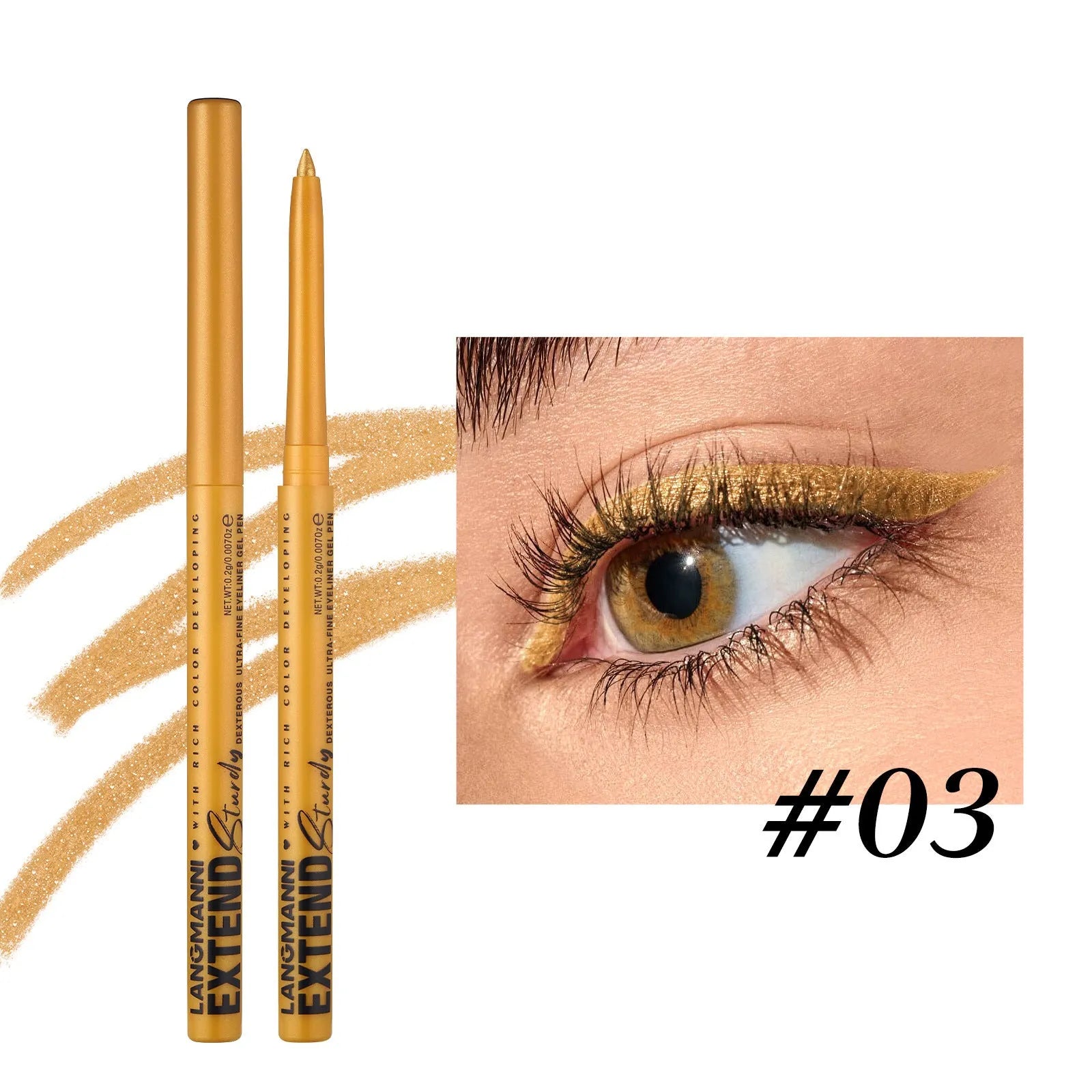 Set of 12 colourful gel glitter eyeliner pencils for waterproof party and Halloween makeup
