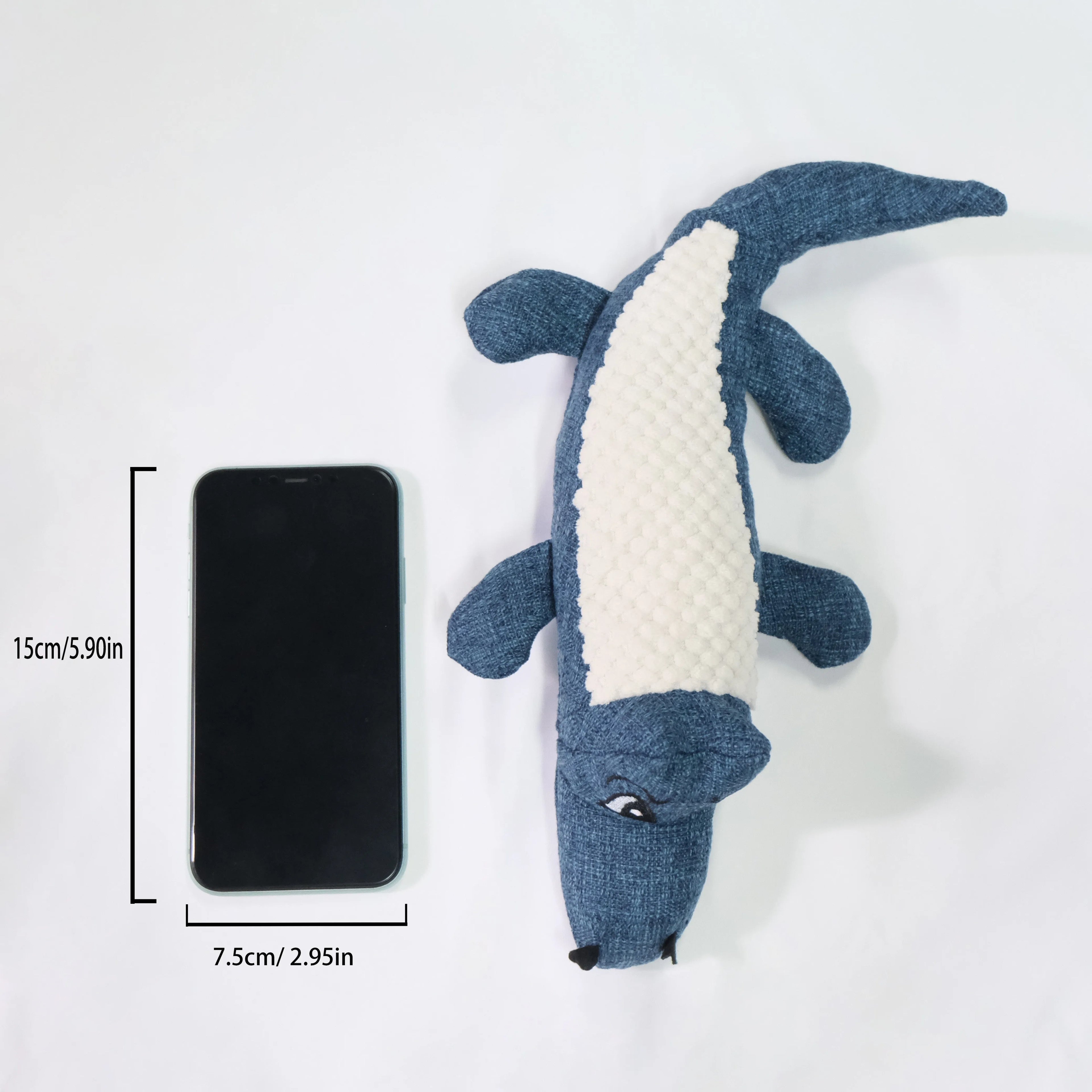 Corn grid plush chew toy with squeaker for cats and dogs in blue green red colours
