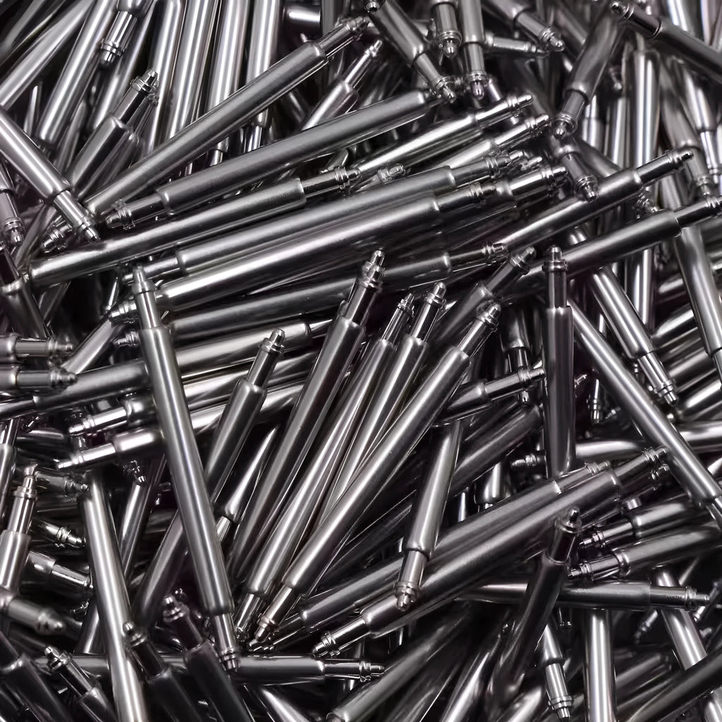 Watch spring bar pins in sizes 21mm to 26mm for bracelet attachment