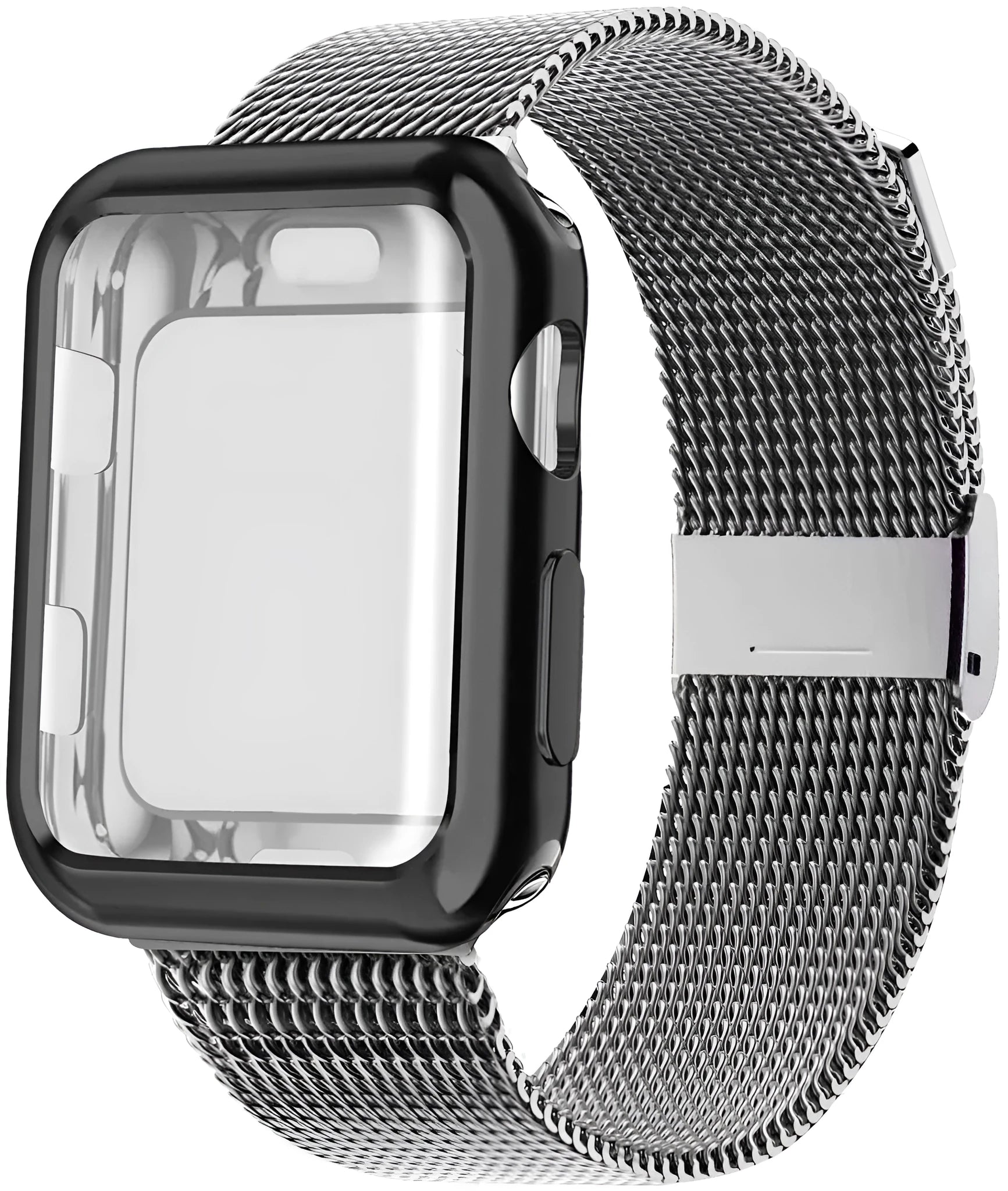 Magnetic metal Milan Apple Watch band with protective case in multiple colours and sizes