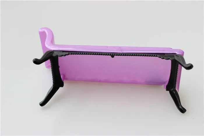 Plastic doll sofa for dollhouse furniture, non-toxic, lightweight, single piece in carton packaging
