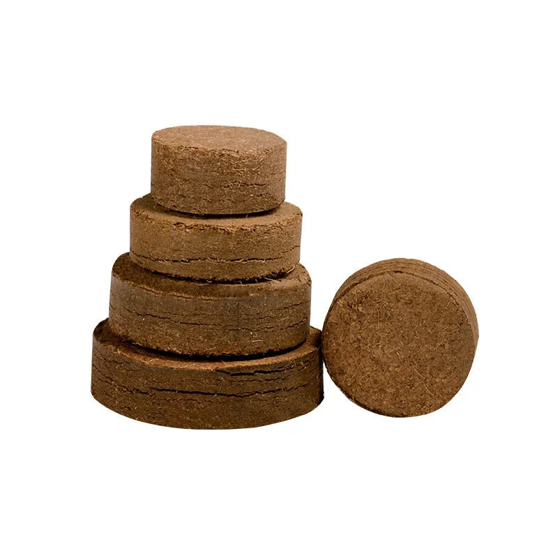 Nutrient soil blocks for vegetable planting in various sizes showing particle texture