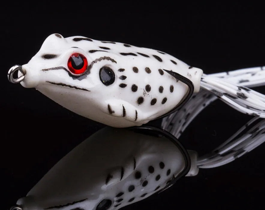 ABS plastic frog fishing bait in multiple colours for topwater fishing over weeds