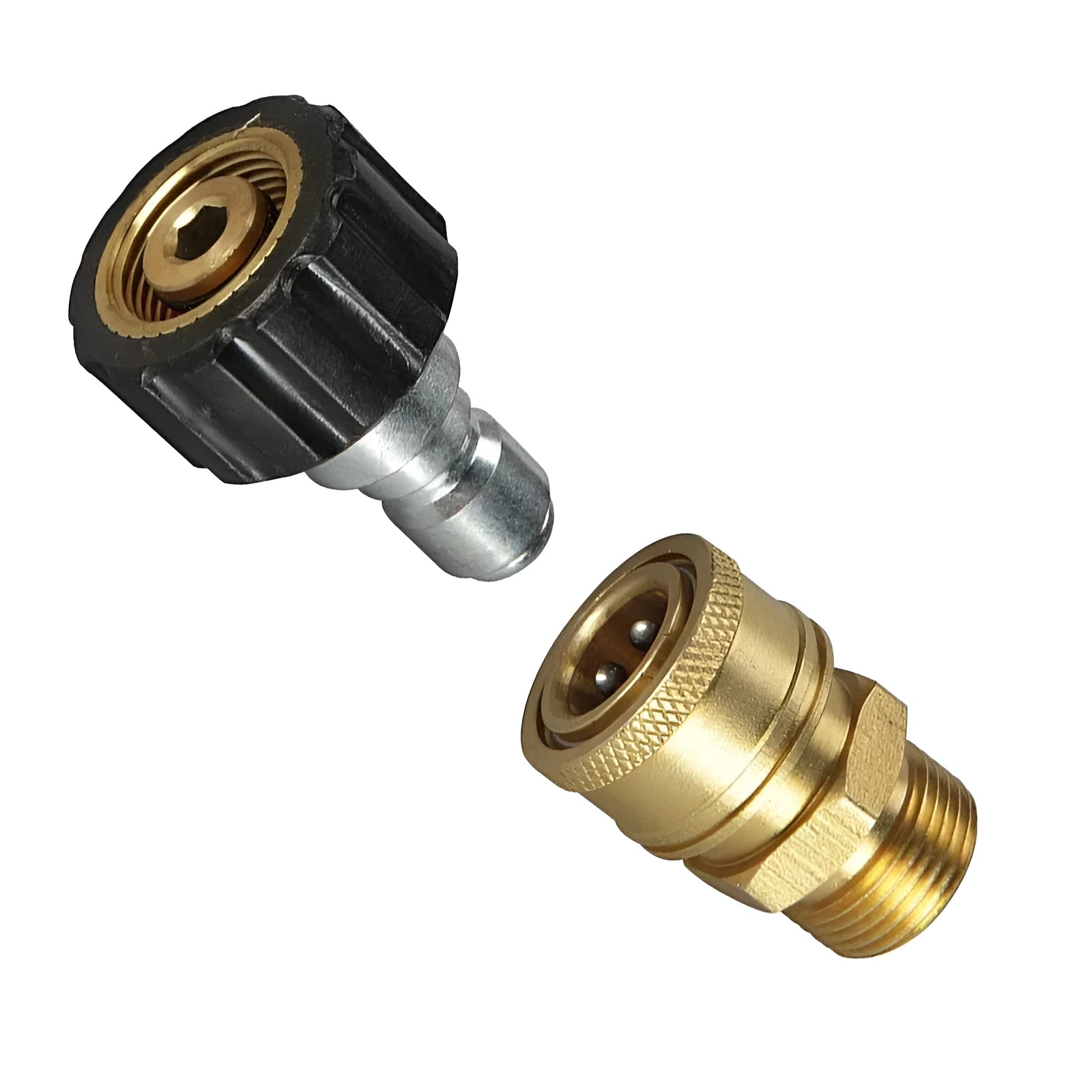 Black and copper M22 to 3/8 inch quick connector set for high pressure car wash water gun