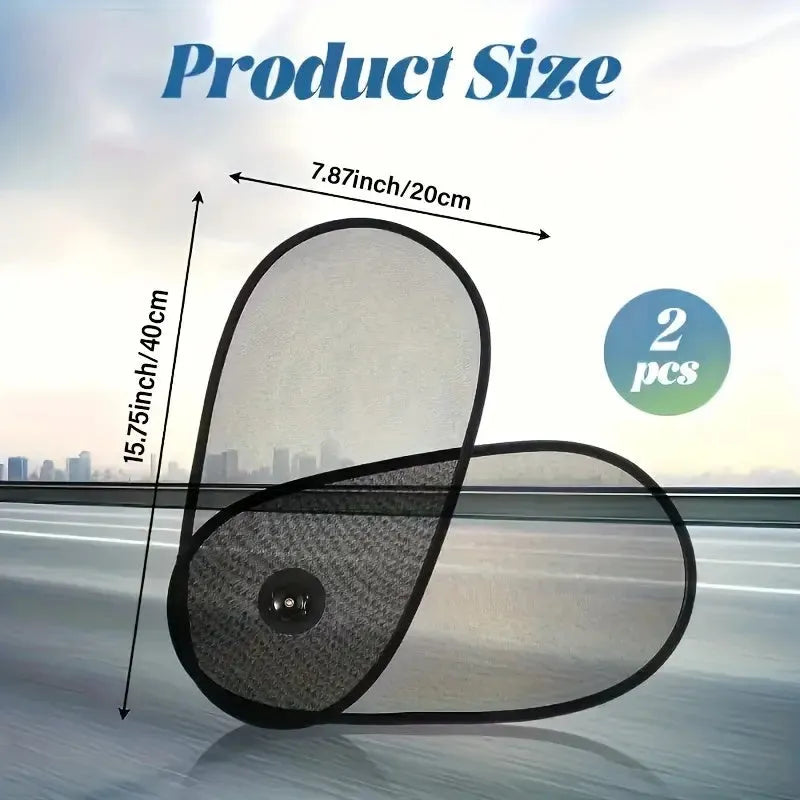 Breathable adjustable car side window sunshade with suction cups for baby sun protection