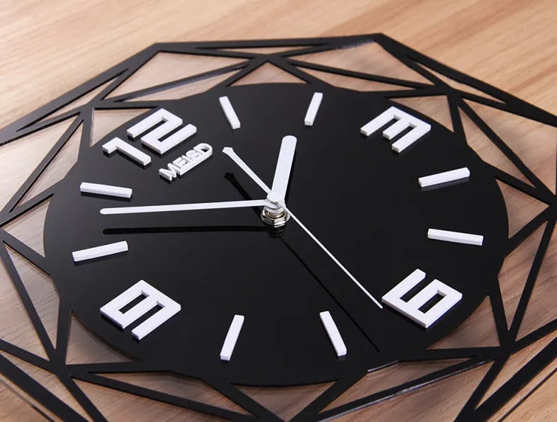 Simple acrylic wall clock with sweeping movement in white, S size 35x35cm