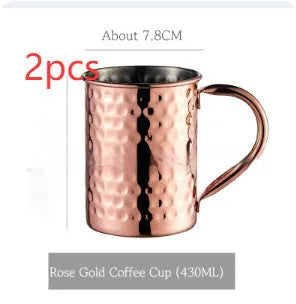 Copper plated stainless steel Moscow mule cup in a choice of hammered or smooth finish and multiple colours.