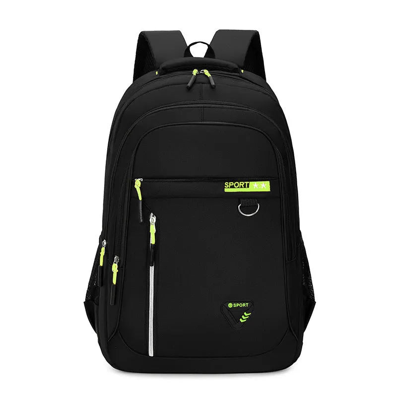 Men's Oxford cloth schoolbag with air cushion straps in black, blue, green or red colours